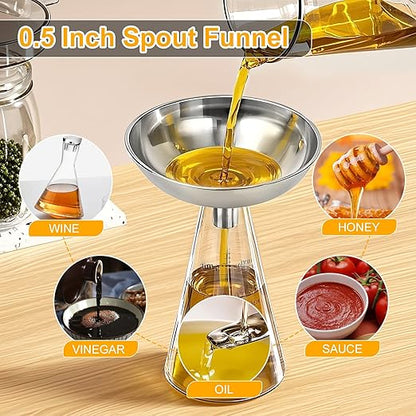 Kitchen Funnel, Stainless Steel funnels for Kitchen use Filling Bottles, one-piece Funnel is Seamless and can be Used to Transfer Oils, Spices, and Powder mixes, and is Easy to Clean - Image 5