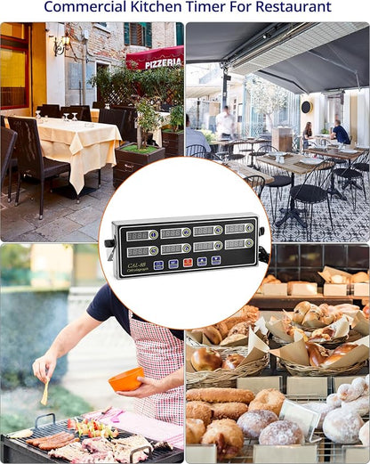 QWORK Digital Kitchen Timer - 8-Channel Multi-Timer with Waterproof Panel, Adjustable Volume - Image 6