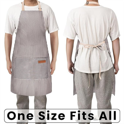 BeLuyi 2 Pack Adjustable Bib Apron with 2 Pockets Chef Cooking Kitchen Restaurant Aprons for Women Men - Image 5