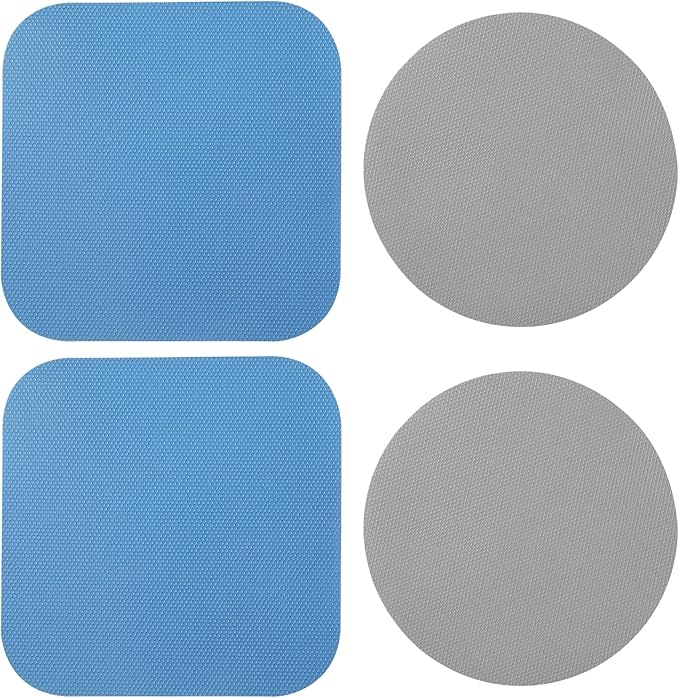 LUTER 4pcs Jar Opener, Rubber, Multi-function Silicone Bottle Opener for Seniors with Weak Hands Lid Cap Gripper Pads Kitchen Coasters Gadgets(Blue, Gray) by Unknown