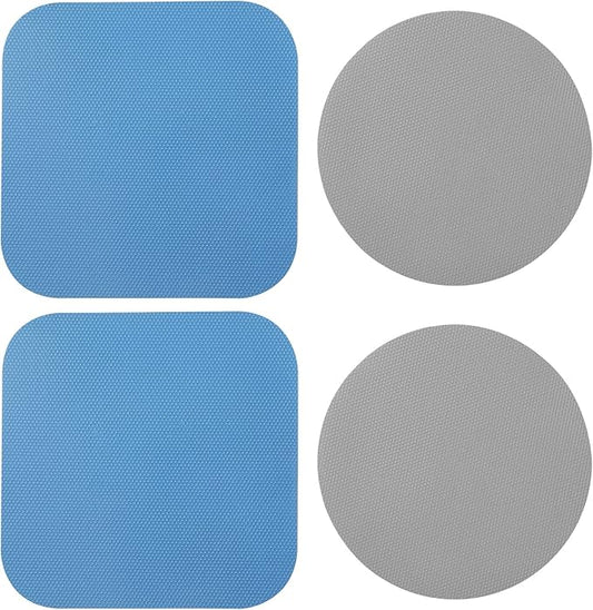 LUTER 4pcs Jar Opener, Rubber, Multi-function Silicone Bottle Opener for Seniors with Weak Hands Lid Cap Gripper Pads Kitchen Coasters Gadgets(Blue, Gray) by Unknown