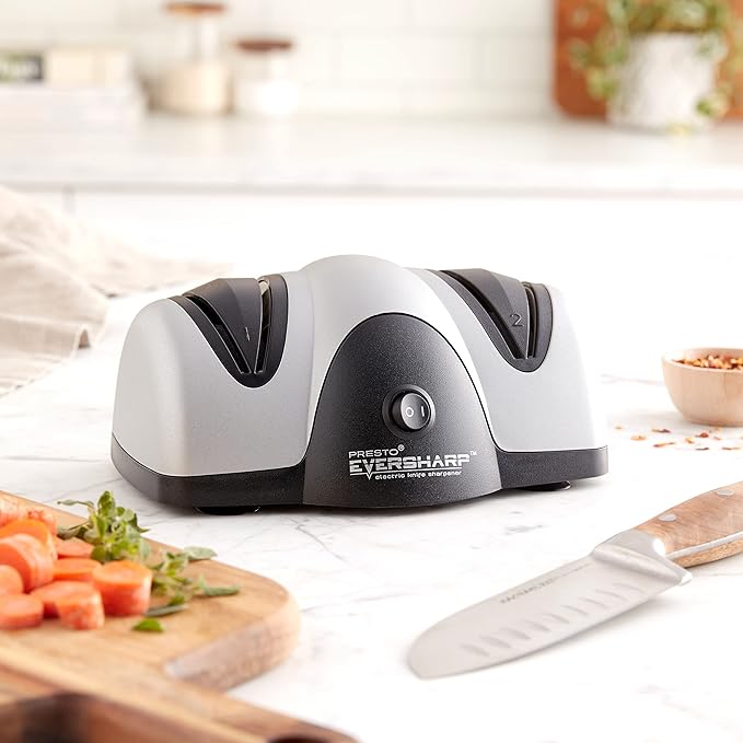 Presto 08800 EverSharp Electric Knife Sharpener, 2-Stage System, Silver/Black - Image 6