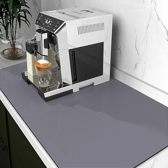 WISELIFE Dish Drying Mat Super Absorbent Drying Mat Large Dish Drying Mats for Kitchen Counter Easy Clean Dish Mat Kitchen Drying Mat18"x 28" Classic Grey - Image 2