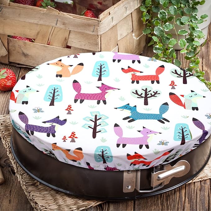 Patelai 10 Pcs Bowl Covers Reusable in 5 Size Stretch Cloth Fabric Elastic Food Storage Bowl Covers Bread Sourdough Lids for Proofing Food Fruits Leftover(Multicolor,Cute Style) - Image 7