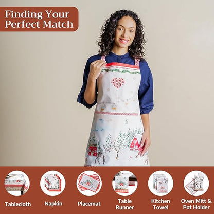 Maison d' Hermine 100% Cotton Apron for women with Pocket Kitchen Chef Apron for Men Cooking Mothers Day Gifts