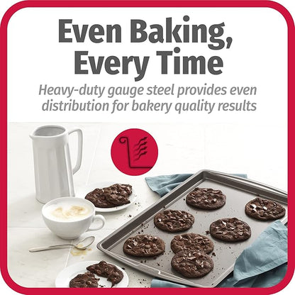 GoodCook Everday Nonstick Carbon Steel 17 x 11-Inch Baking Sheet Set, 2 Pack – Medium Sized Cooking Pans, Bakeware Set, Cookie Sheets for Baking, Oven Pan Set - Image 3