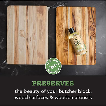 CLARK'S Bamboo Cutting Board Oil - Food Grade Mineral Oil for Wood Cutting Board - Scented with Lemongrass Essential Oils - Butcher Block Conditioner - Restores and Protects Wood - Made in USA,12oz