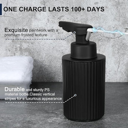 Automatic Soap Dispenser Liquid Touchless: 9oz Black Plastic - Rechargeable Electric Smart Auto Hand Soap Dispenser - Dish Bathroom Kitchen - Image 4