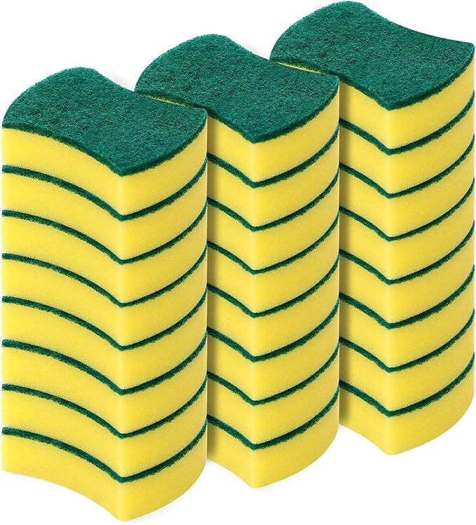 Kitchen Cleaning Sponges,24 Pack Eco Non-Scratch for Dish,Scrub Sponges by WUHUIXOZ
