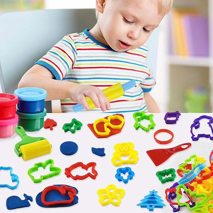 Dough Tools with 40 pcs Plastic Dough Cutters Animal Shapes, 3 pcs Basic Dough Tools - Image 6