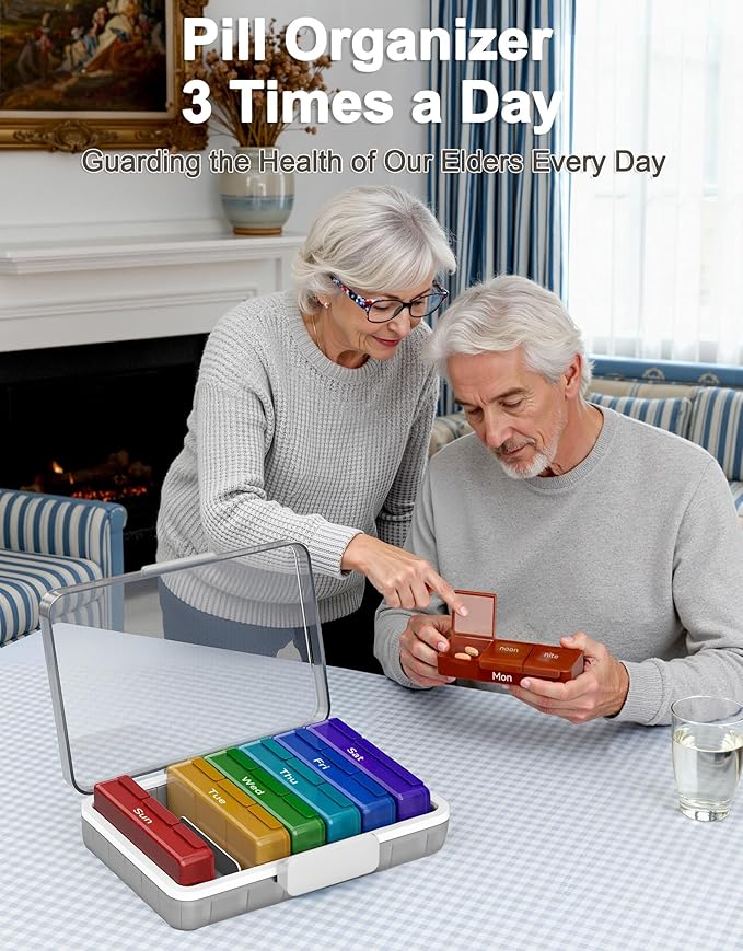 CTIME 4-Tier XL Medicine Organizer with Leather Handle - Portable Pill Case & Empty First Aid Kit for Home, Travel, RV, School, Dorm | Ideal Elderly Gift - Image 3