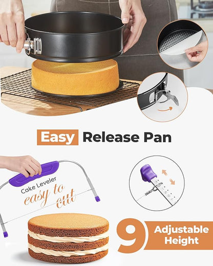 Kootek 700pcs Cake Decorating Kit, Baking Supplies with Springform Pans, Cake Turntable for Decorating, Piping Tips Set, Pastry Bags, and More Baking Tools for Mother's Day - Image 3