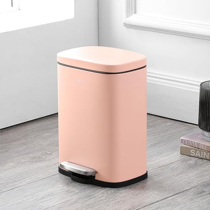 happimess HPM1006G Connor Rectangular 13-Gallon Trash Can with Soft-Close Lid and Free Mini Trash Can, Fingerprint Resistant, Modern, Minimalistic for Home, Kitchen, Office, Bathroom, Flamingo Pink - Image 7