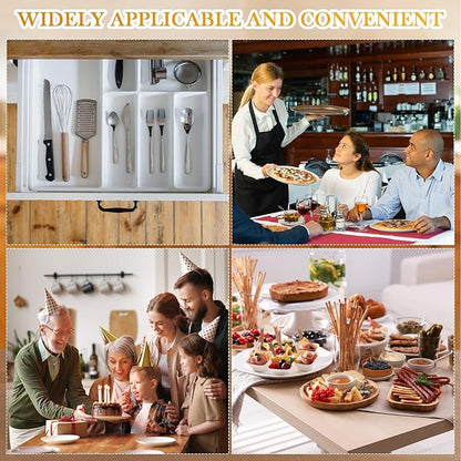 Suzile Acrylic Cutlery Storage Organizer Bin Silverware Caddy Countertop Knife Spoon and Fork Holder Kitchen 3 Section Tableware Storage Box for Cabinet Indoor Home Flatware Dining Room(White,L) - Image 6