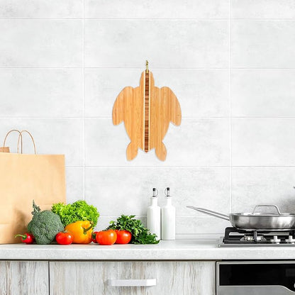 Totally Bamboo Sea Turtle Shaped Cutting Board and Charcuterie Serving Tray, Great for Wall Display