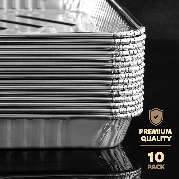 PLASTICPRO Aluminum Pans 10 Pack Disposable Cookie Sheets 9'' x 13'' Baking Pans Premium Quality Heavy Duty Sheet Pans - Image 7