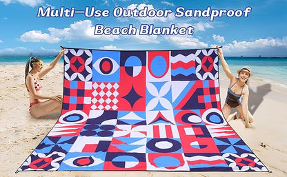HIHOHO Beach Blanket Waterproof Sandproof Extra Large Beach Mat 79" X 83"/120"x108"for 1-8 Adults Quick Drying Durable Outdoor Picnic Mat for Beach Travel Camping Hiking