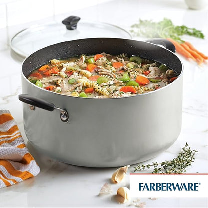 Farberware Cookware Nonstick Stockpot with Lid, 10.5 Quart, Silver - Image 2
