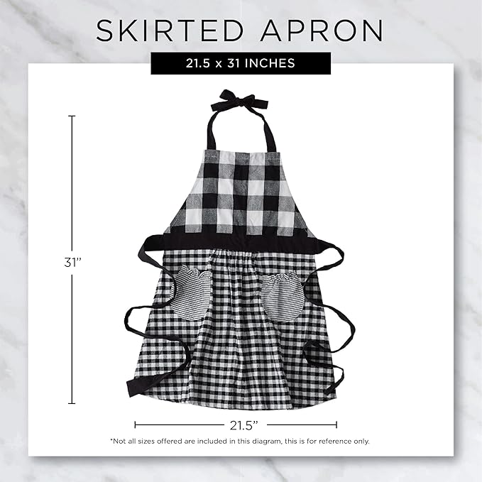 DII Home Sweet Farmhouse Kitchen Collection, Apron, Black