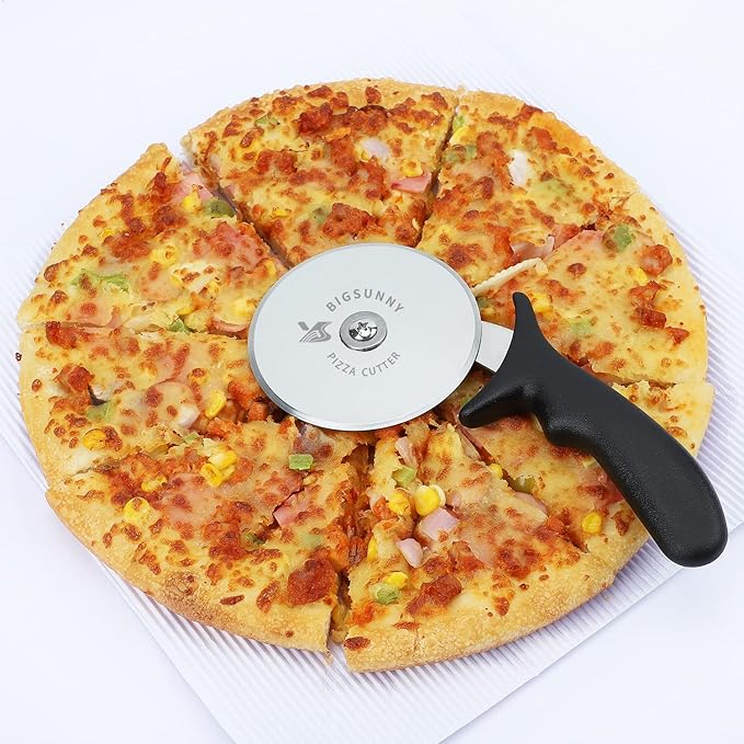 MSY BIGSUNNY Pro Pizza Cutter, Stainless Steel Pizza Cutter Wheel, with Super Sharp Pizza Slicer Dia 4-inch(10cm), Dishwasher Safe - Image 6