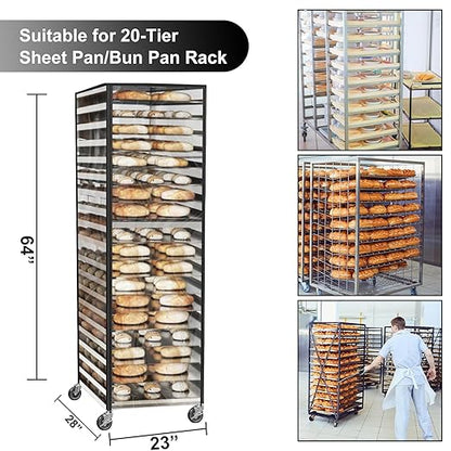 Commercial Bread Rack Cover Speed Rack Cover with Zipper, 20tier Sheet Pan Rack Cover Bun Pan Rack Cover with Vents ，23"X28"X64" Kitchen Brkery Rack Cover Waterproof - Image 2