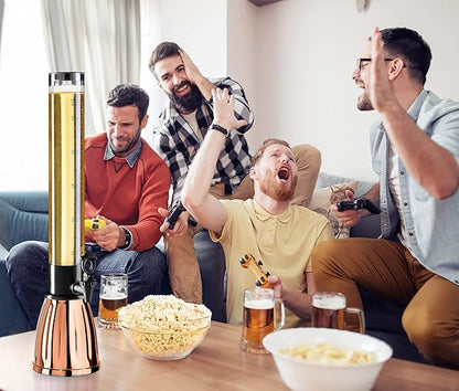 OGGI Beer Tower 3L/100oz - Beverage Dispenser with Spigot & Ice Tube, Margarita Tower, Mimosa Tower, Perfect Drink Dispensers for Parties, Drink Tower, Holds 6 Pints of Beer - Copper - Image 6