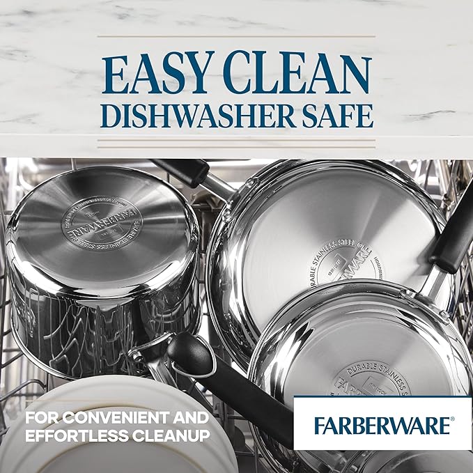 Farberware Brilliance Stainless Steel Stockpot with Glass Lid, 8 Quart, Dishwasher Safe and Induction Ready, Compatible with All Cooktops, Stainless Steel - Image 7