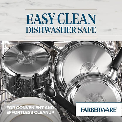 Farberware Brilliance Stainless Steel Stockpot with Glass Lid, 8 Quart, Dishwasher Safe and Induction Ready, Compatible with All Cooktops, Stainless Steel - Image 7
