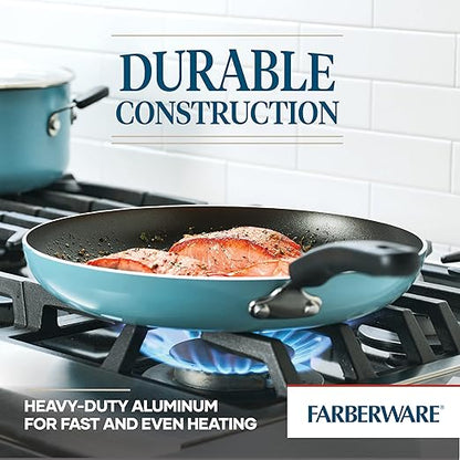Farberware Cookstart DiamondMax Nonstick Frying Pan/Skillet, Dishwasher Safe, 12 Inch - Aqua - Image 3