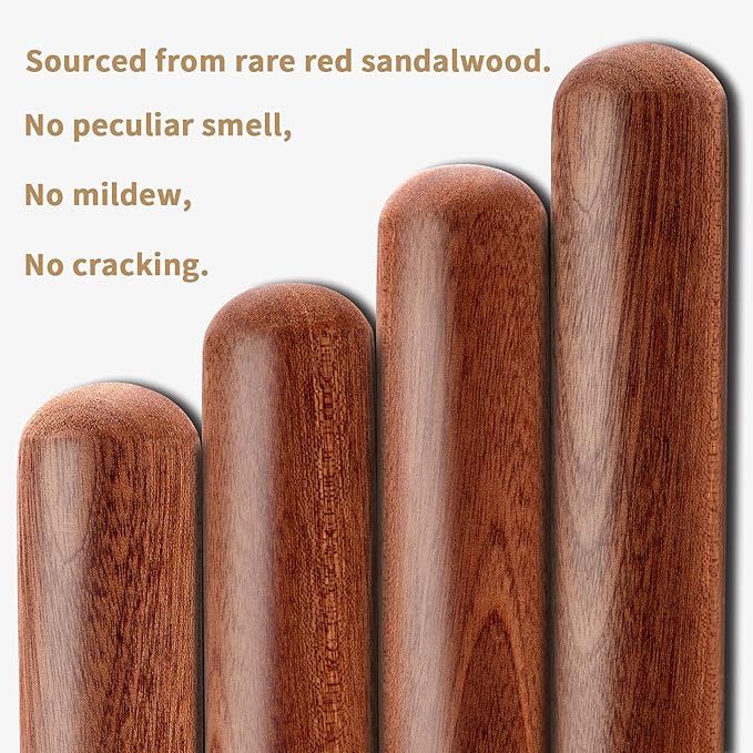 Aisoso French Rolling Pin, 17.7 Inches Wood Rolling Pin for Baking Extra Long Thickened, Classic Wooden Dough Roller for Fondant Pizza Pie Crust Cookie Pastry, Essential Kitchen Utensil, Brown - Image 3