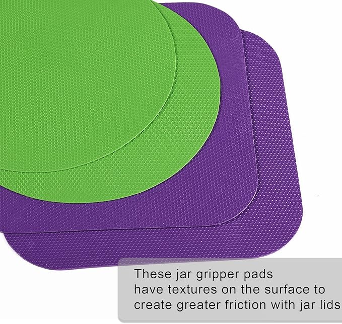 LUTER 4pcs Jar Opener, Rubber, Multi-function Silicone Bottle Opener for Seniors with Weak Hands Lid Cap Gripper Pads Kitchen Coasters Gadgets(Green, Purple) - Image 4