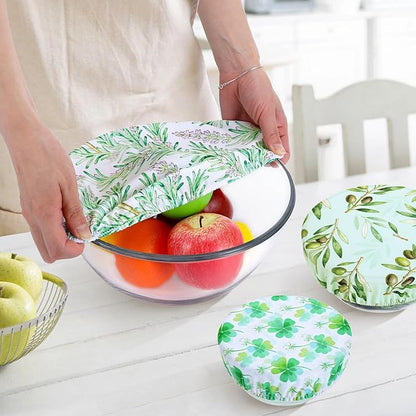 5 Pieces Bowl Covers Reusable, 5 Size Elastic Cloth Bowl Covers for Bread Proofing Stretch Food Covers Washable for Food Fruits Leftover (Lavender) - Image 5