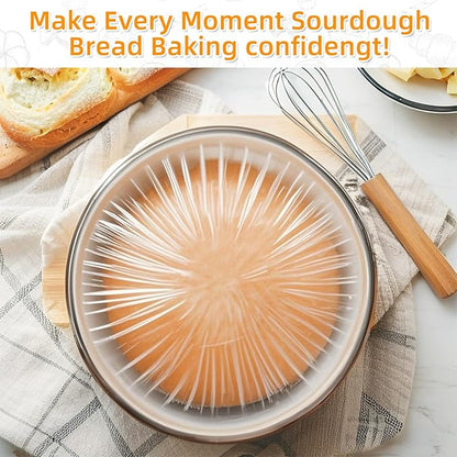 100 Plastic Large Bowl Covers - 20 Inch Elastic Reusable, Large Bowl Covers For Bread Proofing, Multi-Purpose Kitchen Outdoor Must-Have