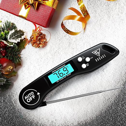 DOQAUS Digital Meat Thermometer, Instant Read Food Thermometer for Cooking with Backlit & Auto-Rotating Display, 4.6” Probe for Grilling, Baking, and Perfect BBQ - Black - Image 2