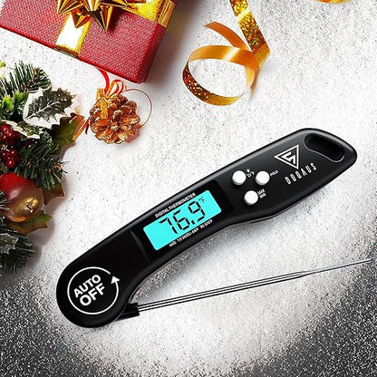 DOQAUS Digital Meat Thermometer, Instant Read Food Thermometer for Cooking with Backlit & Auto-Rotating Display, 4.6” Probe for Grilling, Baking, and Perfect BBQ - Black - Image 2