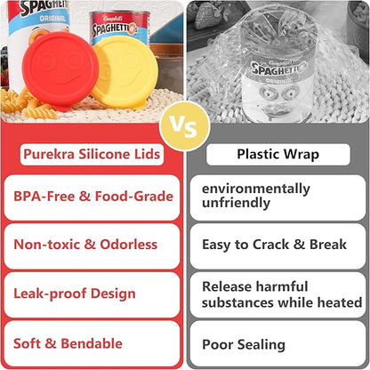 2 Packs Silicone Lids Compatible with SpaghettiOs Canned Pasta 15.6 oz and 15.8 oz, Food Sealing Lids for Can, Can Covers for Canned Good, Freezer&Dishwasher Safe (Can NOT Included)