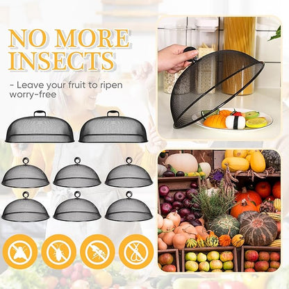 Hicarer Metal Mesh Screen Food Cover for Outdoors Set Including Extra Large 18.5 in Mesh Food Tents for Outdoor Pcs 11 in Large Dome Picnic Covers(Black) - Image 6
