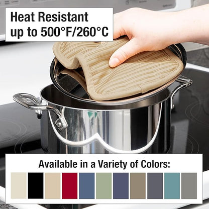 All-Clad Premium Pot Holder & Hot Pad: Heat Resistant to 500 Degrees - 100% Cotton, 10"x6.25" Hot Pad for Kitchen and Barbeque, (2-Pack), Cappuccino - Image 6