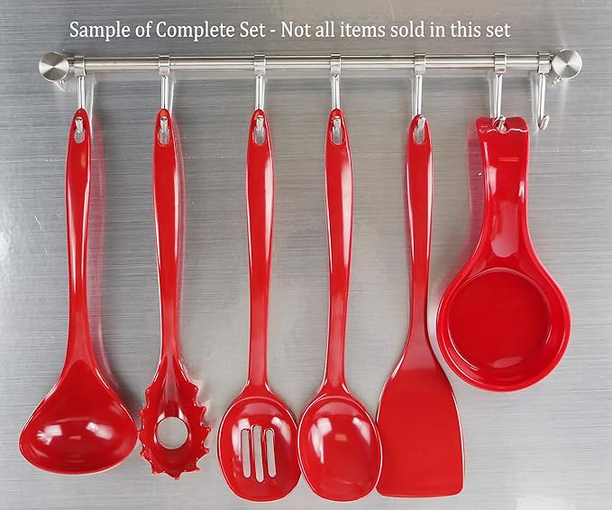 Reston Lloyd Melamine Slotted Spoon Kitchen Utensil, Premium Quality Utensil with Heat Resistant Ergonomic Handle, Durable BPA-Free Plastic, 11.5 inch long, One Piece, Red - Image 3
