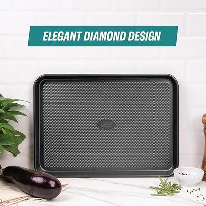 Baker's Secret Baking Sheet Pan Set, 3x Cookie Sheets for Oven, Diamond Texture Premium Air Flow Circulation, Set of 3 Baking Trays, Extra Thick 0.6mm with Diamond Base PFOA, PFOS, PTFE and PFAS free - Image 5