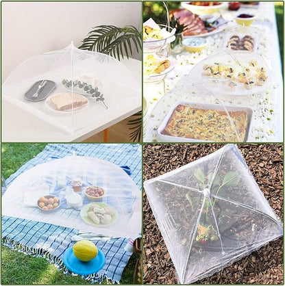 ZMCINER 7 Pack Food Covers for Outdoors Mesh Screen Include Food Tents 1 Extra Large (40"X 24") & 6 Standard (17"X 17") Collapsible and Reusable Mesh Covers for Outside, BBQ Party Supplies, Fruit - Image 8