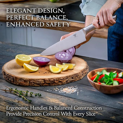 Moss & Stone Professional Kitchen Knife Chef Set, 6 Pcs Small Knife Set With Block, Premium Kitchen Knife Set Stainless Steel, Scratch Resistant & Rust Proof, Knife Block With Sharp Cooking Knives. - Image 6