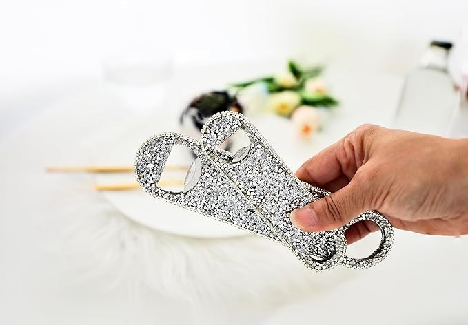 Beer Bottle Opener Diamond Bling Crystal Opener for Beer, Can, Soda Personalized Bartender Bottle Opener for Bar, Party, Travel,Church Package-2Pcs