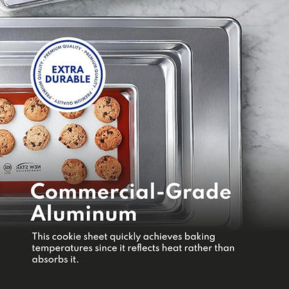 New Star Foodservice Commercial-Grade 18-Gauge Aluminum Sheet Pan/Bun Pan (13 L x18 W x1 H (Half Size) Measure Oven) - Image 4
