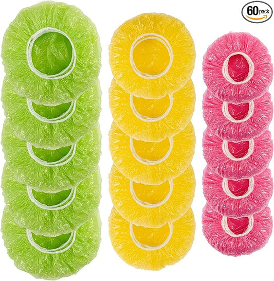 MAQIHAN 60Pcs Bowl Covers Reusable - Plastic Bowl Cover Elastic Fresh Keeping Bags Wrap Reusable Plastic Stretch Elastic Food Storage Covers Sourdough Baking Bread Proofing Rising（3 Sizes） by MaqiIhanCustomOfficial