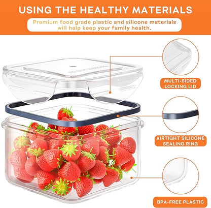 54 PCS Food Storage Containers with Lids Airtight (27 Lids &27 Containers) Leakproof Meal-Prep Kitchen Organization,Reusable Containers for Food Plastic Microwave/Dishwasher Safe with Labels & Pen - Image 3