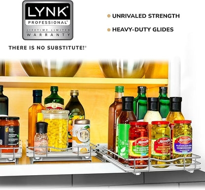 LYNK PROFESSIONAL® Pull Out Spice Organization for Cabinets - 10-3/8 inch Wide – Spice Rack for Inside Cabinets, Slide Out Spice Rack Organizer for cabinet – Pull Out Spice Rack, Sliding 1 Tier Chrome - Image 7
