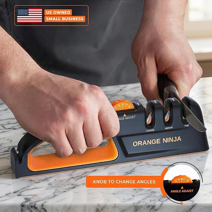 5 Precision Adjust Knife Sharpener- 3-Stage Premium Kitchen Knife Sharpener to Repair, Restore & Polish Blades by Sharp Pebble - Image 3