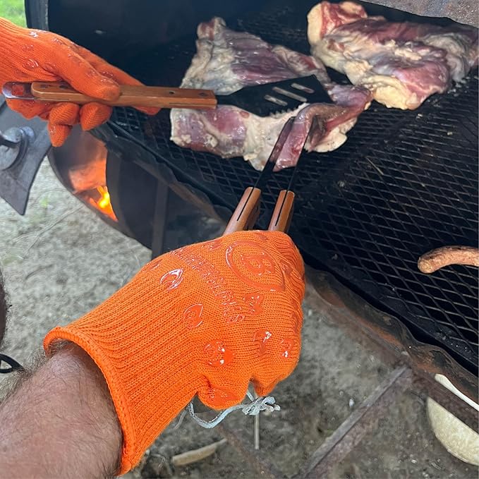 Grill Armor Oven Gloves with Fingers – 932°F Heat, Fire & Cut Resistant Mitts for BBQ, Grill, Cooking, Grilling, Baking, Smoker & Fire Pit - Image 2