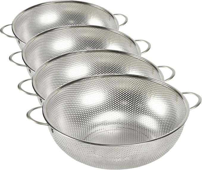 Chef Craft Select Microperforated Colander, 5 Quart, Stainless Steel (Pack of 4)